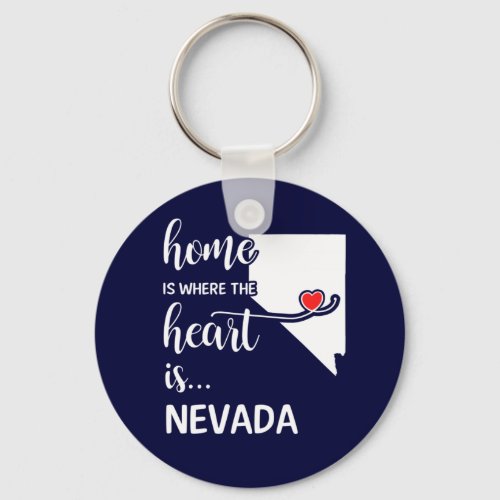 Nevada home is where the heart is keychain