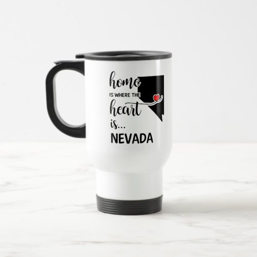 Nevada home is where the heart is travel mug