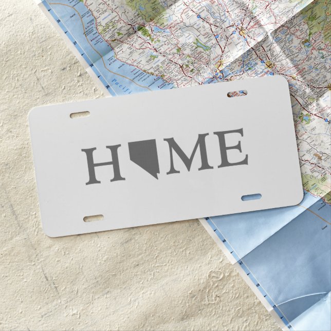 Nevada Home State Shaped Letter Word Art License Plate (In Situ)