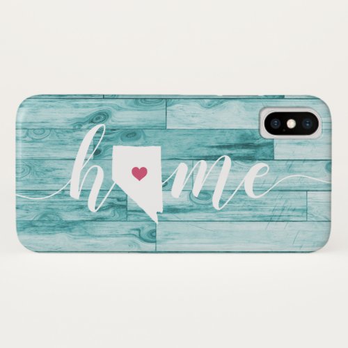 Nevada Home State Turquoise Wood Look iPhone XS Case