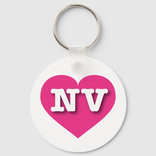 Nevada Hot Pink Heart _ I love NV Keychain