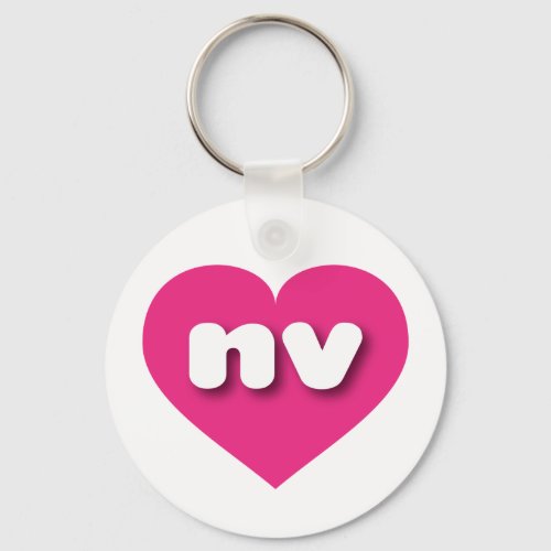 Nevada hot pink heart _ I love nv Keychain