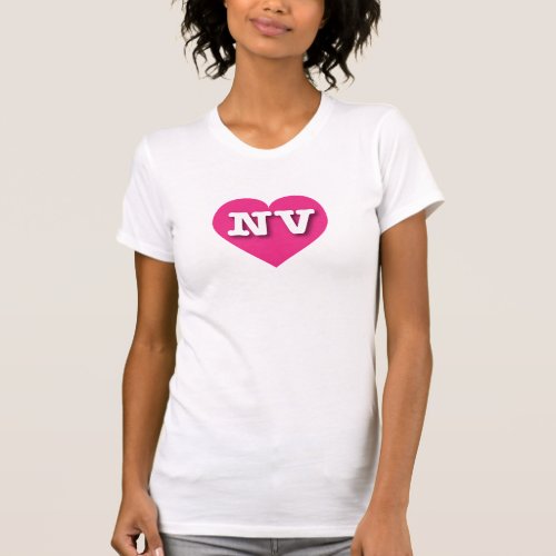 Nevada Hot Pink Heart _ I love NV T_Shirt