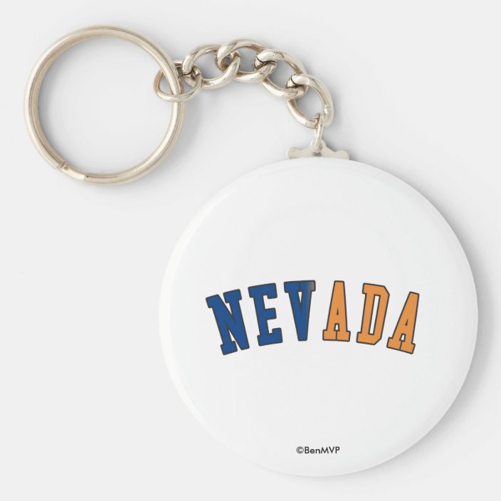 Nevada in State Flag Colors Keychain