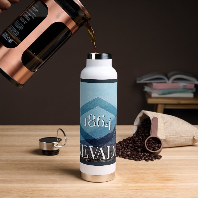 Nevada Landscape Poster Water Bottle (Coffee)
