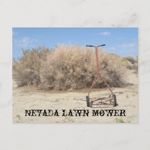 Nevada lawn mower postcard