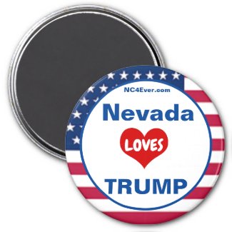 Nevada LOVES TRUMP Patriotic Fridge Magnet