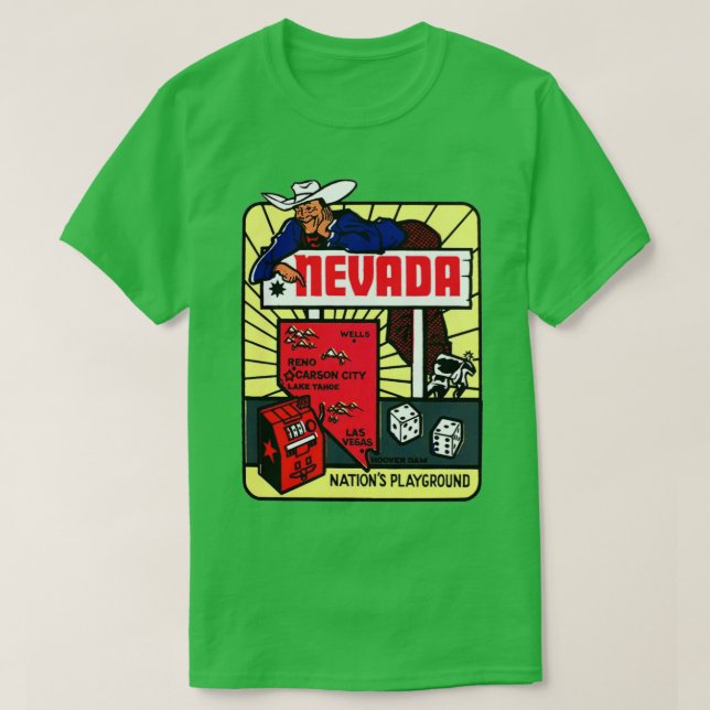 Nevada Map Vintage Travel Decal T-Shirt (Design Front)