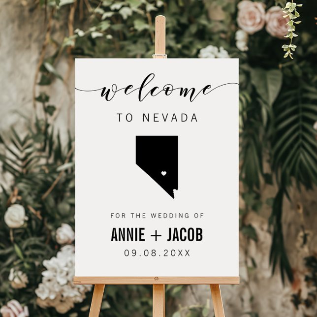 Nevada Map Wedding Welcome Sign, Foam Board (Creator Uploaded)