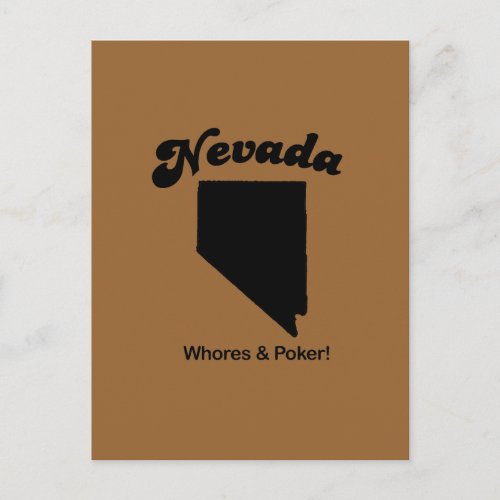 Nevada Motto _ Whores and Poker Postcard