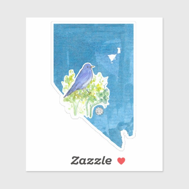 Nevada Mountain Bluebird State Shape Symbols  Sticker (Sheet)