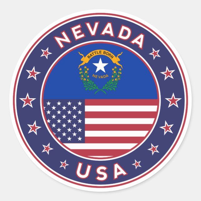 Nevada, Nevada phone case, Nevada sticker, Classic Round Sticker (Front)