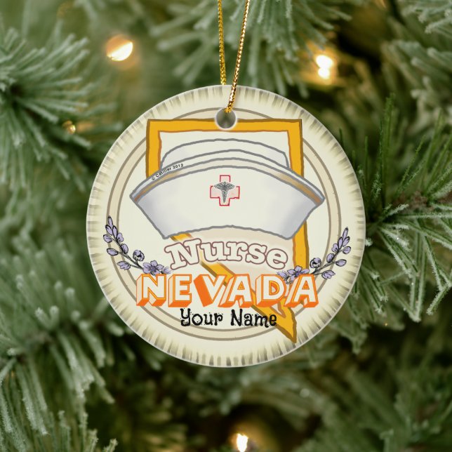 Nevada Nurse Ceramic Ornament (Tree)