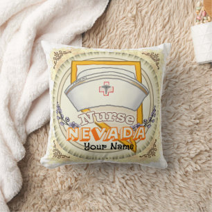 Nevada Nurse Throw Pillow