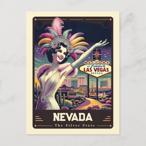 Nevada  Patriotic Spirit Vintage Postcard