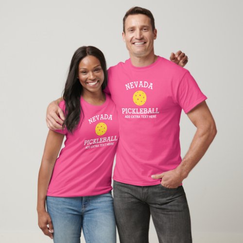 Nevada Pickleball Add Club Partner Name Custom T_Shirt
