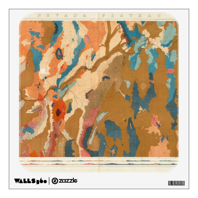 Nevada Plateau Geological Wall Decal (Front)