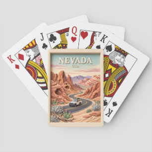 Nevada Road Trip Valley of Fire Vintage 3D Texture Poker Cards