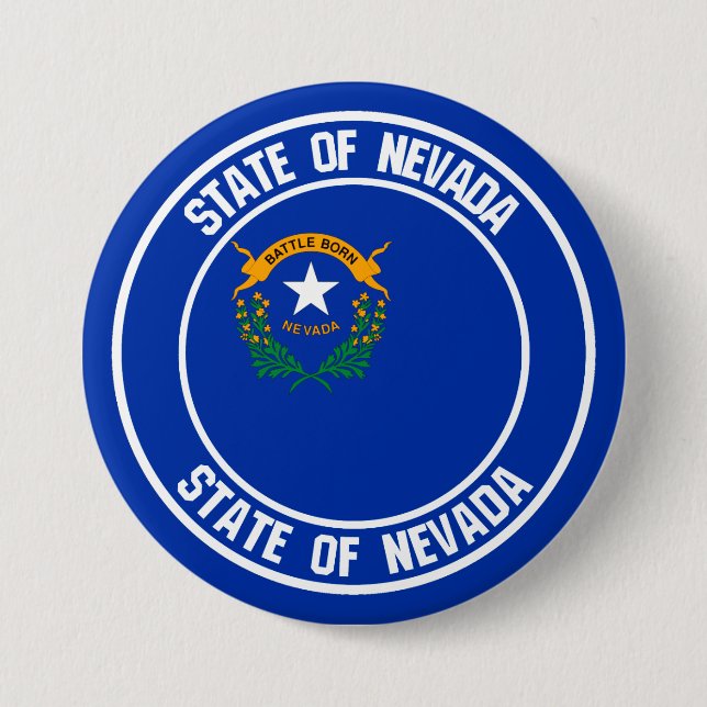 Nevada Round Emblem Button (Front)