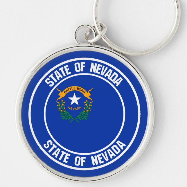 Nevada Round Emblem Keychain (Front)