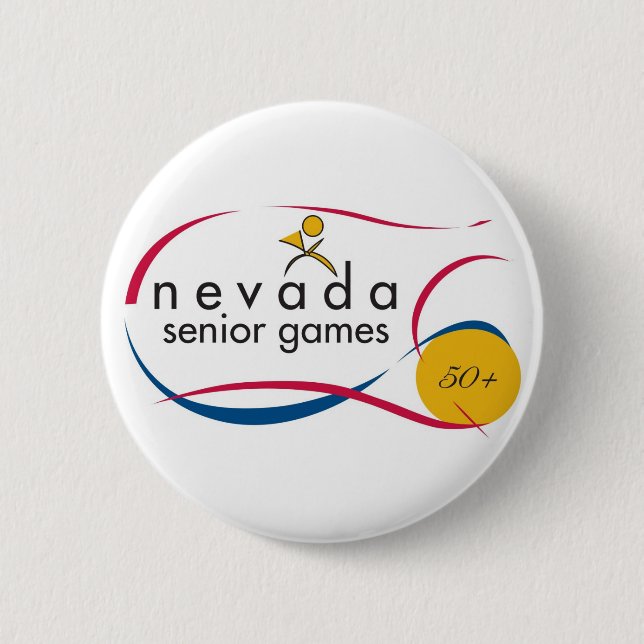 NEVADA SENIOR GAMES LOGOS ON EVERYTHING BUTTON (Front)