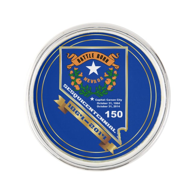 Nevada Sesquicentennial 150th anniversary Lapel Pin (Front)