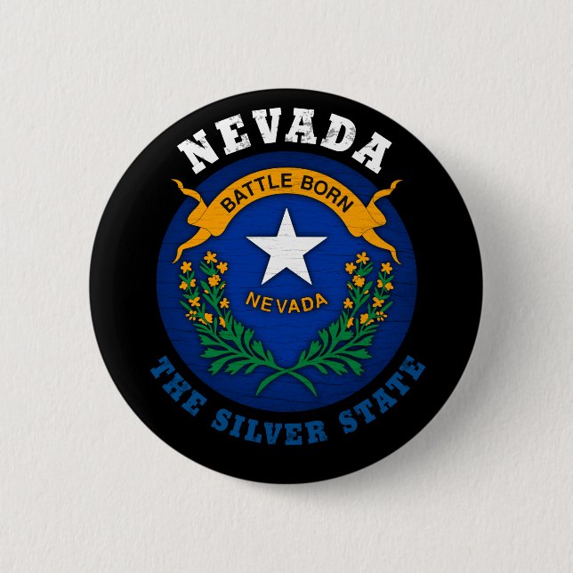 NEVADA SILVER STATE FLAG BUTTON (Front)