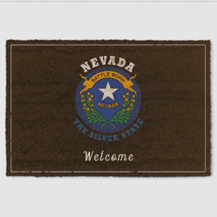 NEVADA SILVER STATE FLAG FIBER DOORMAT