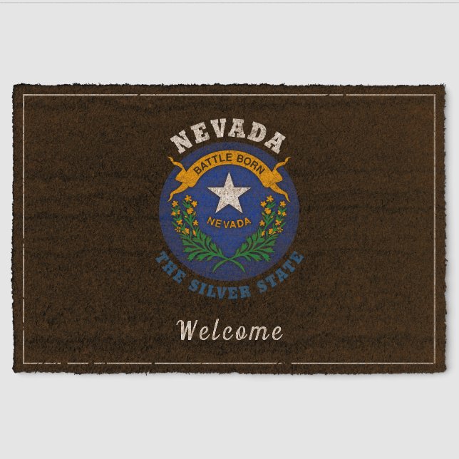 NEVADA SILVER STATE FLAG FIBER DOORMAT (Front)