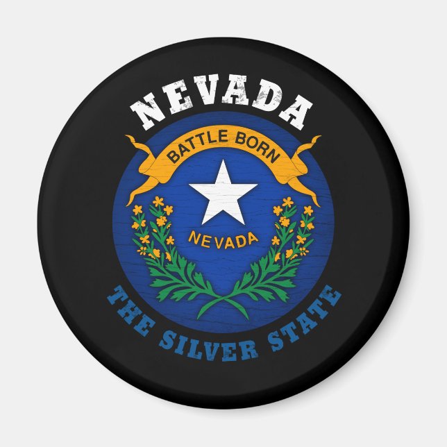 NEVADA SILVER STATE FLAG MAGNET (Front)