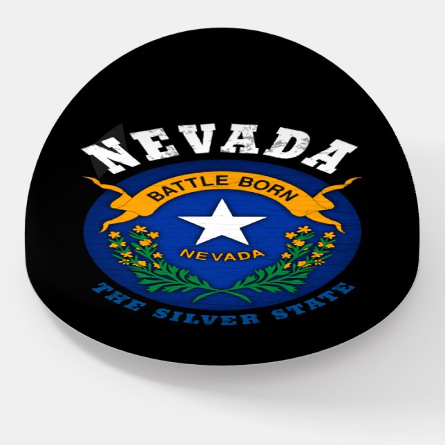 NEVADA SILVER STATE FLAG PAPERWEIGHT (Angled)