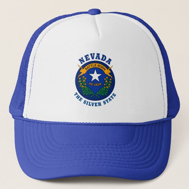 NEVADA SILVER STATE FLAG TRUCKER HAT (Front)