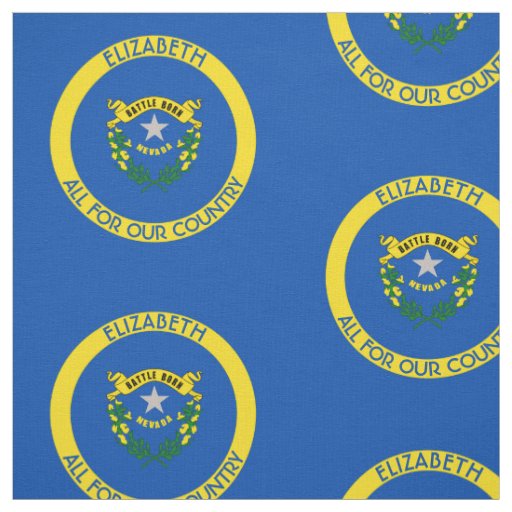 Nevada Silver State Personalized Flag Fabric