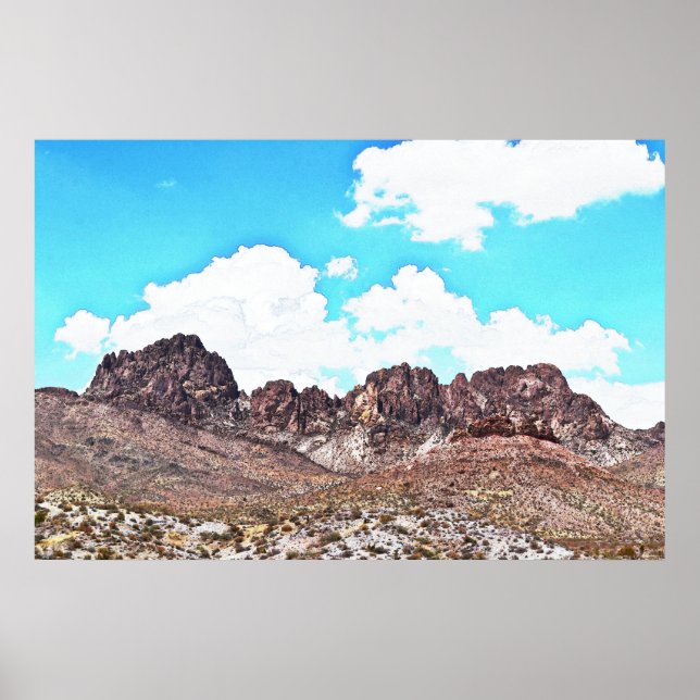 Nevada Spirit Mountains Landscape Art Style Poster (Front)