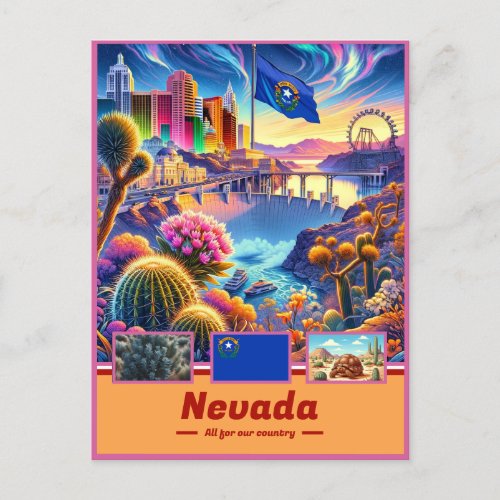 Nevada Splendor Iconic Landmarks Postcard
