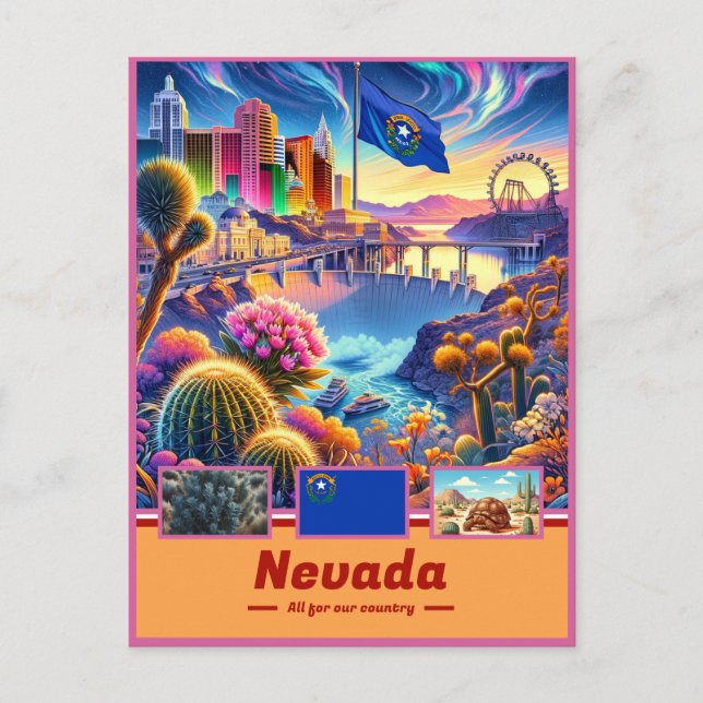 Nevada Splendor Iconic Landmarks Postcard (Front)