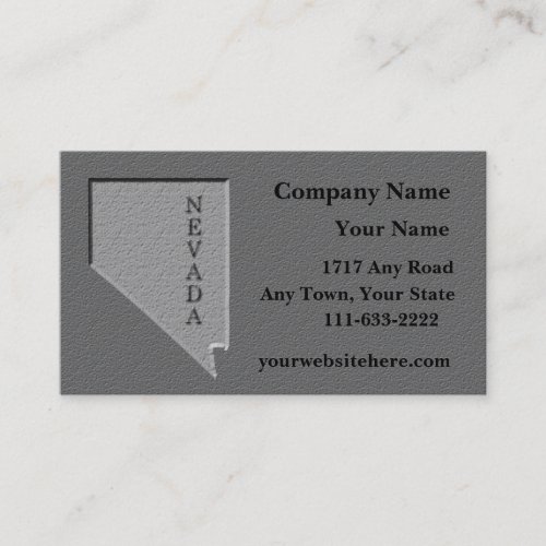 Nevada State  Business card  carved stone look