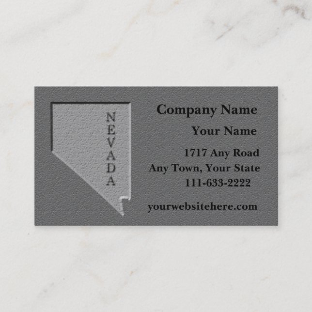 Nevada State  Business card  carved stone look (Front)