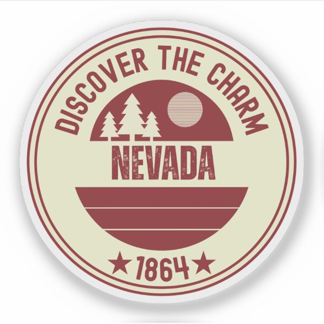 Nevada State - Desert Vibes Souvenir Sticker (Front)