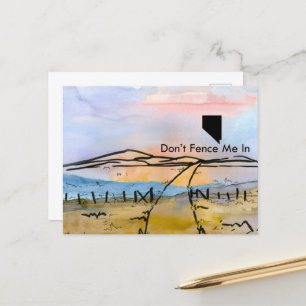 Nevada State Don't Fence Me In Sunset Landscape Postcard