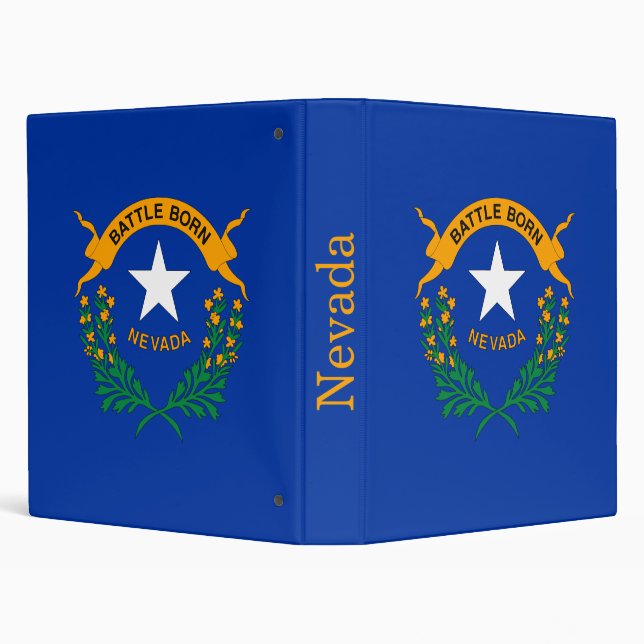 Nevada State Flag 3 Ring Binder (Background)