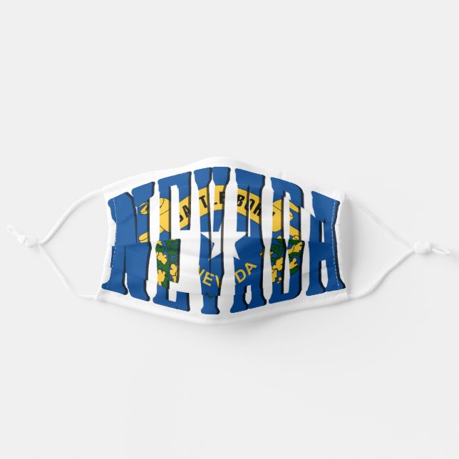 NEVADA State Flag Adult Cloth Face Mask (Front, Unfolded)