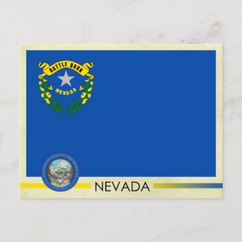 Nevada State Flag And Seal Postcard by HTMimages at Zazzle