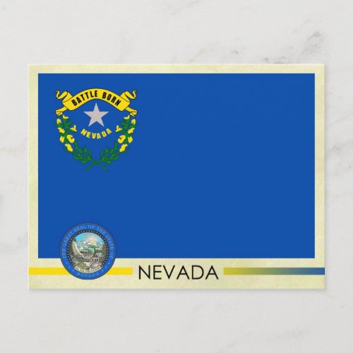 Nevada State Flag and Seal Postcard