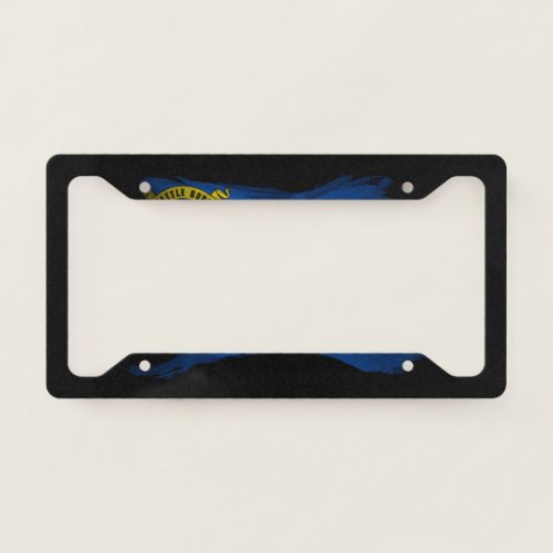 Nevada state flag brush stroke Nevada flag License Plate Frame