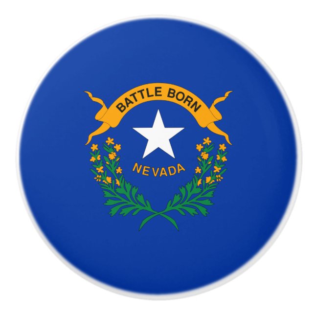 Nevada State Flag Ceramic Knob (Front)
