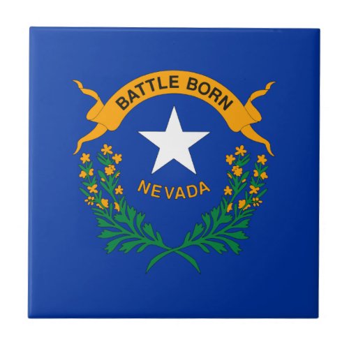 Nevada State Flag Ceramic Tile