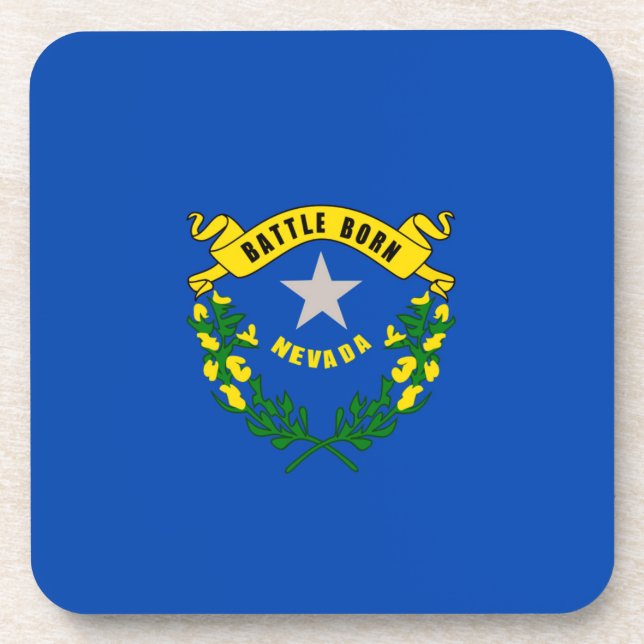 Nevada State Flag Design Beverage Coaster (Front)