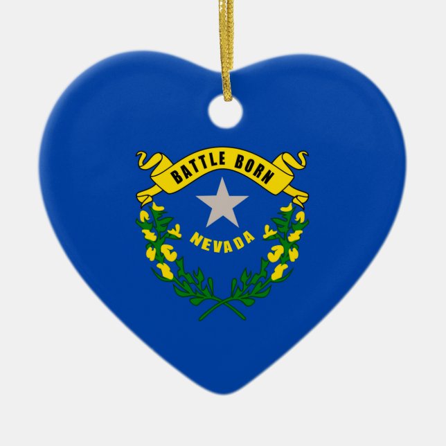 Nevada State Flag Design Ceramic Ornament (Front)