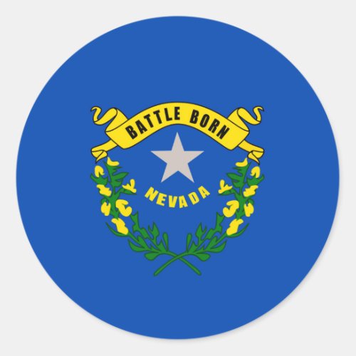 Nevada State Flag Design Classic Round Sticker